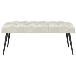 Banc avec capitonnage bouton Crème 110 x 40 x 46 cm Velours 642108642108