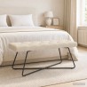 Banc avec capitonnage bouton Crème 110 x 40 x 46 cm Tissu 642111642111
