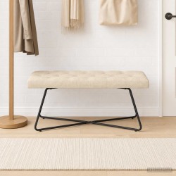 Banc avec capitonnage bouton Crème 110 x 40 x 46 cm Tissu 642111642111