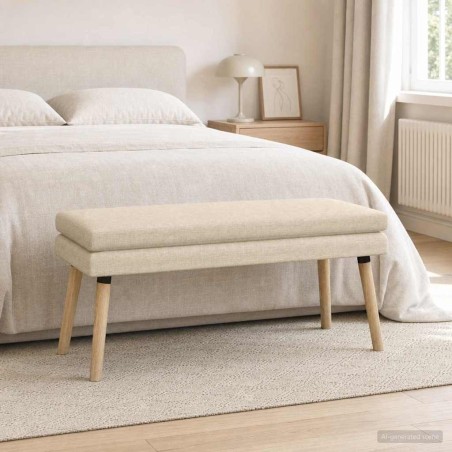 Banc à double couche Crème 110 x 40 x 47 cm Tissu 642113642113