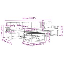 Ensemble de canapés d'extérieur 4 pcs Blanc et anthracite 642114642114