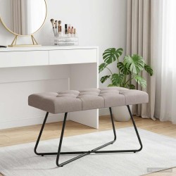 Banc avec capitonnage bouton Taupe 80 x 40 x 46 cm Tissu 642118642118