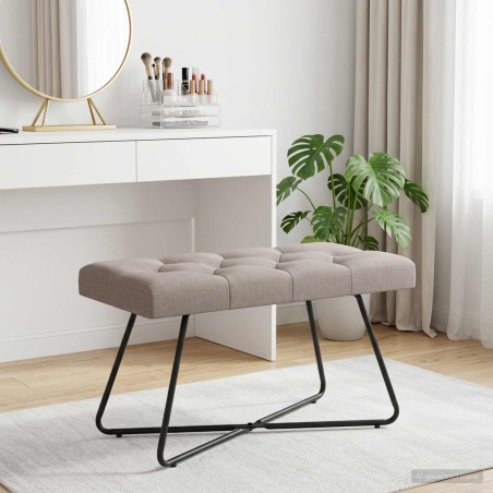 Banc avec capitonnage bouton Taupe 80 x 40 x 46 cm Tissu 642118642118