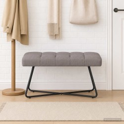 Banc avec capitonnage bouton Taupe 80 x 40 x 46 cm Tissu 642118642118