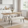 Banc avec capitonnage bouton Crème 110 x 40 x 46 cm Velours 642131642131