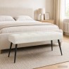 Banc avec capitonnage bouton Crème 110 x 40 x 46 cm Velours 642131642131