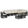 Ensemble de canapé de jardin 10 pcs Noir polyrotin 642132642132