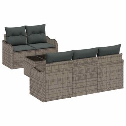 Ensemble de canapé de jardin avec coussin 6 pcs Gris 642134642134