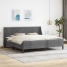 Cadre de lit avec matelas Gris foncé 180 x 200 cm Velours 642135642135