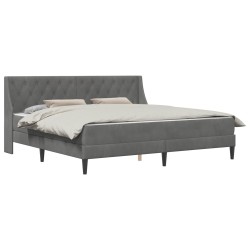 Cadre de lit avec matelas Gris foncé 180 x 200 cm Velours 642135642135