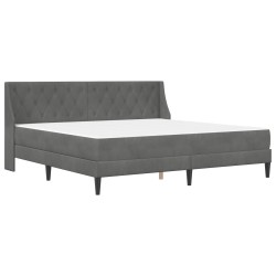 Cadre de lit avec matelas Gris foncé 180 x 200 cm Velours 642135642135