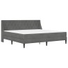 Cadre de lit avec matelas Gris foncé 180 x 200 cm Velours 642135642135