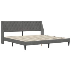 Cadre de lit avec matelas Gris foncé 180 x 200 cm Velours 642135642135