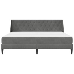 Cadre de lit avec matelas Gris foncé 180 x 200 cm Velours 642135642135