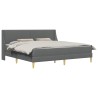 Cadre de lit avec matelas Gris foncé 180 x 200 cm tissu 642136642136