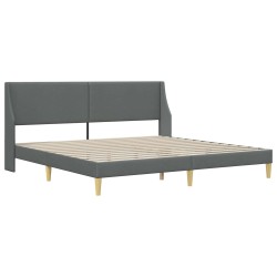 Cadre de lit avec matelas Gris foncé 180 x 200 cm tissu 642136642136
