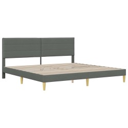 Cadre de lit avec matelas Gris foncé 180 x 200 cm tissu 642137642137