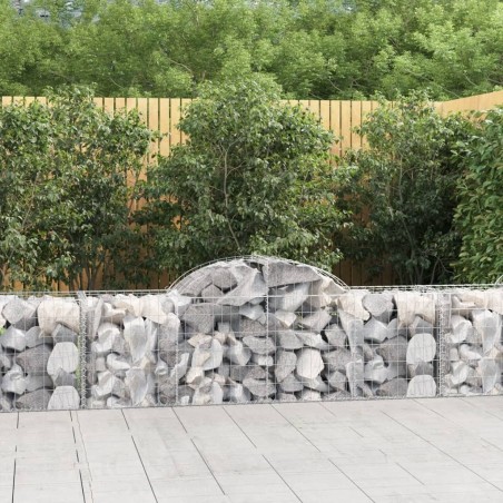 Paniers à gabions arqués 10 pcs 200x50x60/80 cm Fer galvanisé 642139642139
