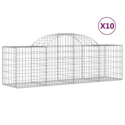 Paniers à gabions arqués 10 pcs 200x50x60/80 cm Fer galvanisé 642139642139