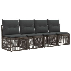 Ensemble de canapé de jardin 8 pcs Gris polyrotin 642143642143
