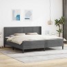 Cadre de lit avec matelas Gris foncé 180 x 200 cm Velours 642146642146