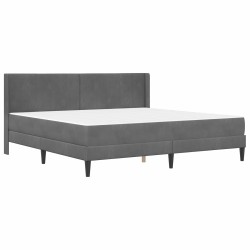 Cadre de lit avec matelas Gris foncé 180 x 200 cm Velours 642146642146