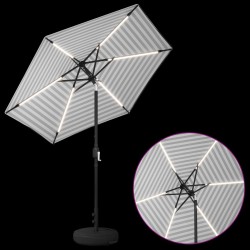 Parasol de jardin avec lumières LED et base 230 x 230 cm 642147642147