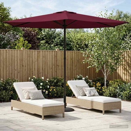 Parasol de jardin 270 x 270 cm Polyester Rectangulaire Bordeaux 642149642149