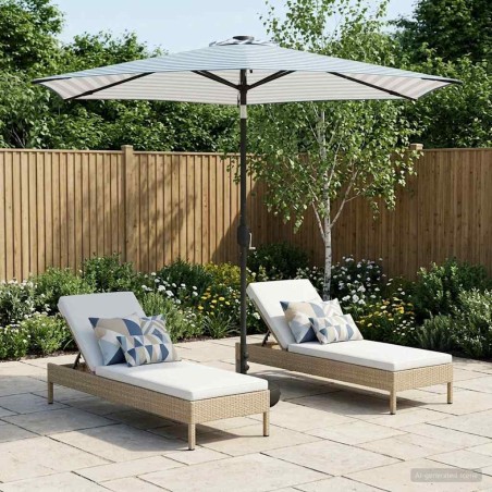 Parasol de jardin avec lumières LED et base 270 x 270 cm 642150642150
