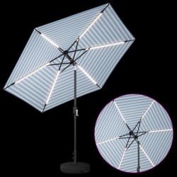 Parasol de jardin avec lumières LED et base 270 x 270 cm 642150642150