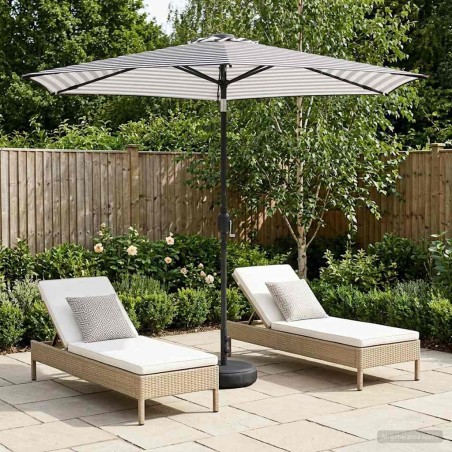 Parasol de jardin avec lumières LED et base 270 x 270 cm 642151642151