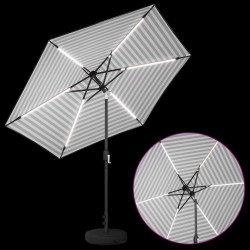 Parasol de jardin avec lumières LED et base 270 x 270 cm 642151642151