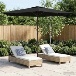Parasol de jardin 270 x 270 cm Polyester Rectangulaire Noir 642152642152