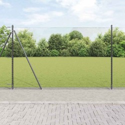 Clôture hexagonale avec base en béton 25 x 1,4 m Gris Maille 642153642153