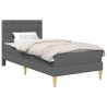 Cadre de lit avec matelas Gris foncé 90 x 190 cm tissu 642157642157