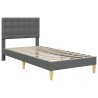 Cadre de lit avec matelas Gris foncé 90 x 190 cm tissu 642157642157