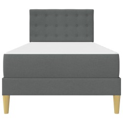 Cadre de lit avec matelas Gris foncé 90 x 190 cm tissu 642157642157