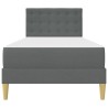 Cadre de lit avec matelas Gris foncé 90 x 190 cm tissu 642157642157