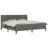 Cadre de lit avec matelas Gris foncé 180 x 200 cm Velours 642158642158