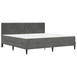 Cadre de lit avec matelas Gris foncé 180 x 200 cm Velours 642158642158