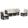 Ensemble de canapé de jardin 5 pcs Noir polyrotin 642161642161