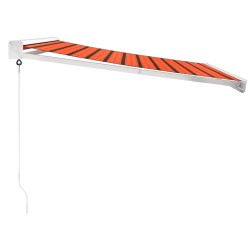 Auvent rétractable orange et marron 3x2,5 m tissu et aluminium 642172642172