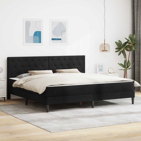 Cadre de lit avec matelas Noir 180 x 200 cm Velours 642176642176