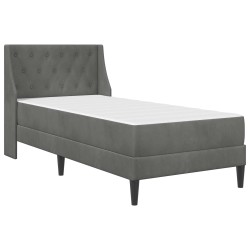 Cadre de lit avec matelas Gris foncé 90 x 190 cm Velours 642177642177