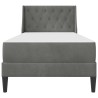 Cadre de lit avec matelas Gris foncé 90 x 190 cm Velours 642177642177
