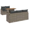Ensemble de canapé de jardin 6 pcs Gris Poly rotin 642185642185