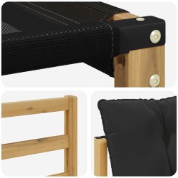 Ensemble de canapés d'extérieur 3 pcs Blanc et noir 642187642187