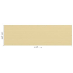 Écran de balcon Beige 120x400 cm PEHD 642189642189