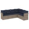 Ensemble de canapé de jardin 6 pcs avec coussins gris résine tressée 642201642201