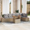 Ensemble de canapé de jardin 7 pc Beige et gris 642204642204